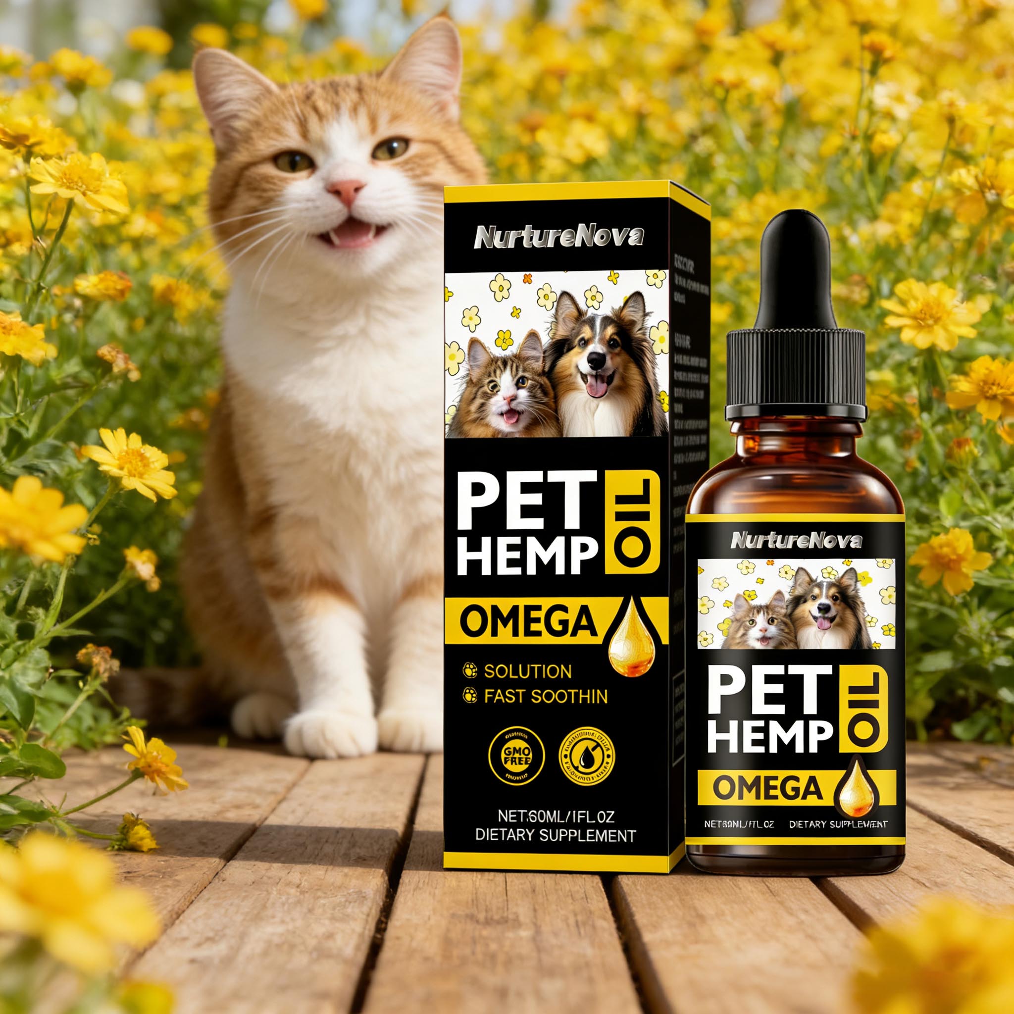 Cross Border Export PET HEMP OIL DROPS 60ml Dietary Supplement Source Factory Direct Sales Support O EM