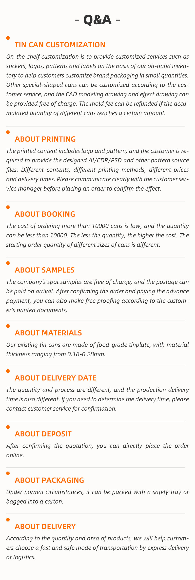 Food-Grade Round Tin Cans Specifications Detail