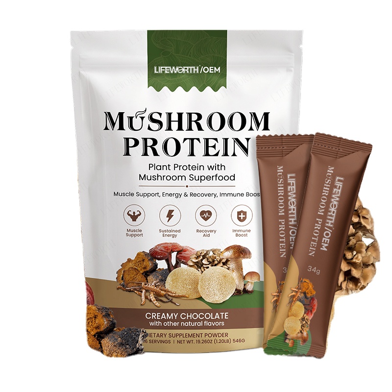 For Vegan Protein Powder Unflavored Pea Protein Mushrooms Seaweed Ashwagandha For Adult Mental Focus Immunity Support
