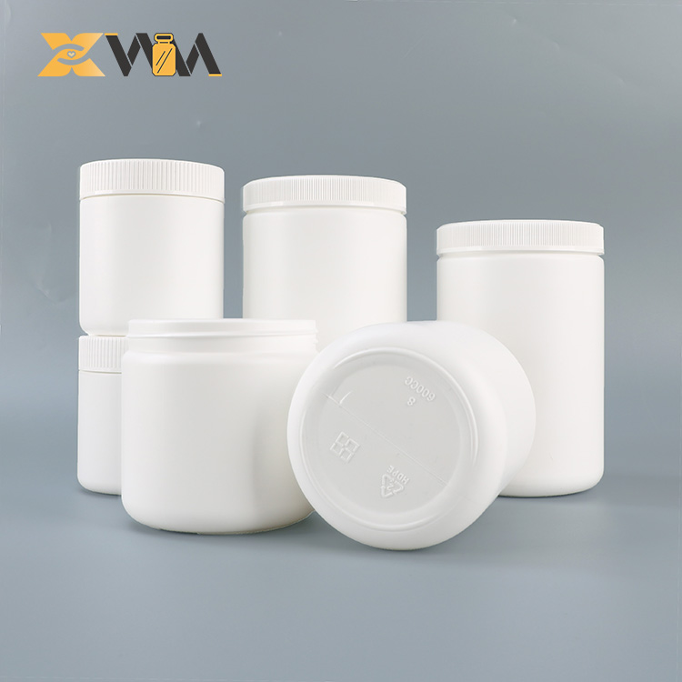 Large-Capacity HDPE White Plastic Protein Powder Milk Powder Cans Supplements 600ml 700ml 2500ml for Liquid Medicine Liquid