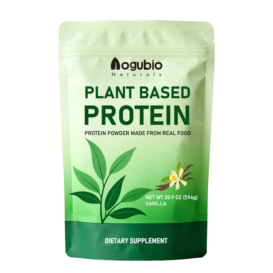 Custom Private Label Plant Based Protein Powder OEM Vegan Pea Rice Soy Protein Blend For Muscle Recovery &amp; Shake 1lb 2lb