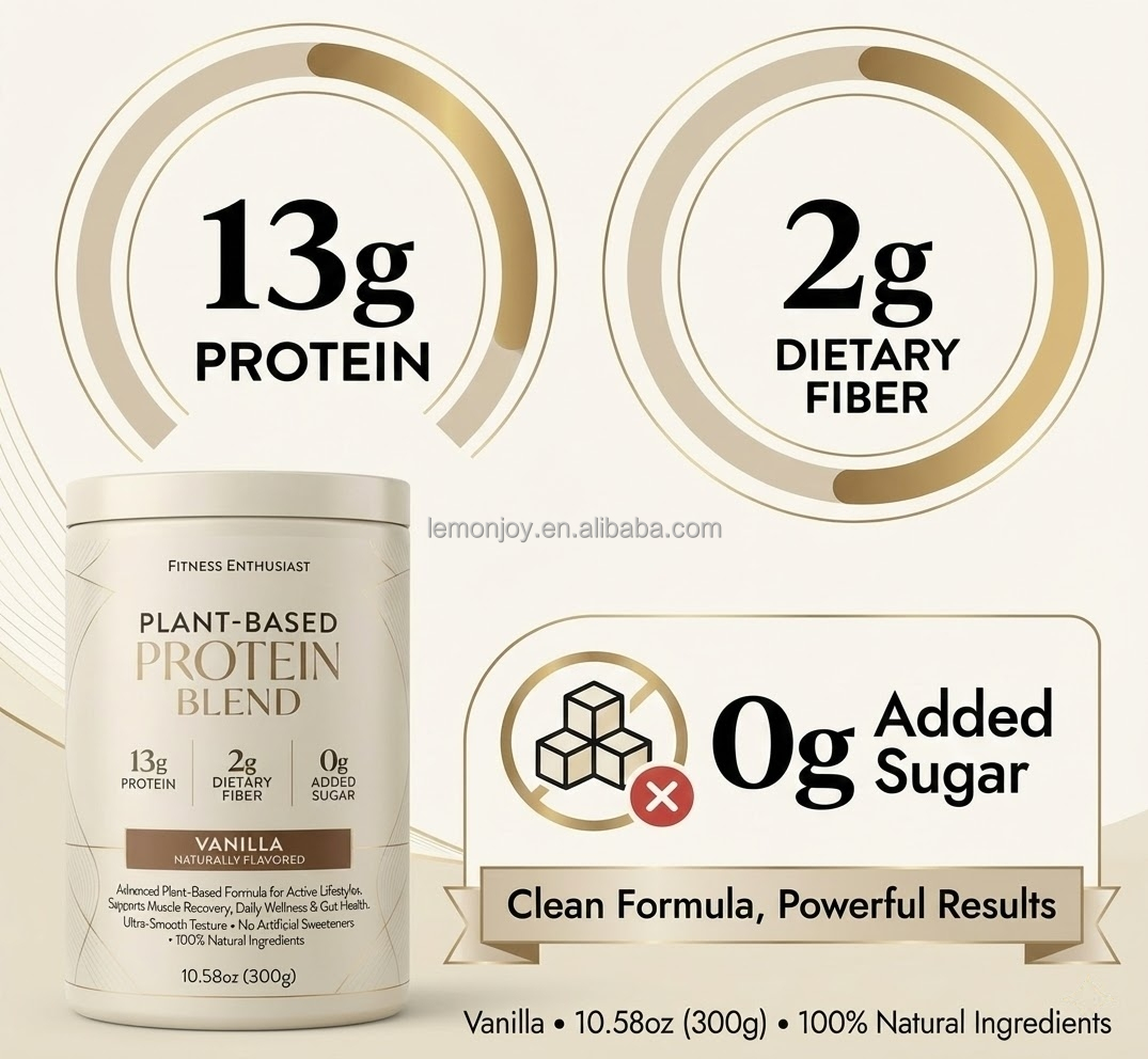 Hydrolyzed Fermented Rice Pea Protein Isolate Powder Plant Based Complete Amino Acid Profile for Muscle Recovery Daily Nutrition