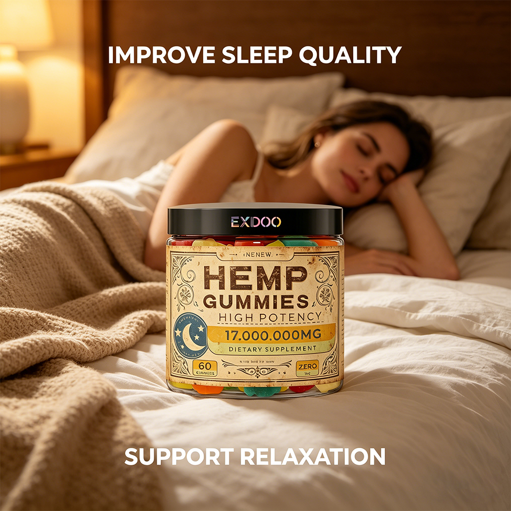 Wholesale Premium Hemp Extract Gummies With Hemp Seed Oil, Natural Relaxation &amp; Sleep Support, Strong Hemp Vitamin Gummy Bears