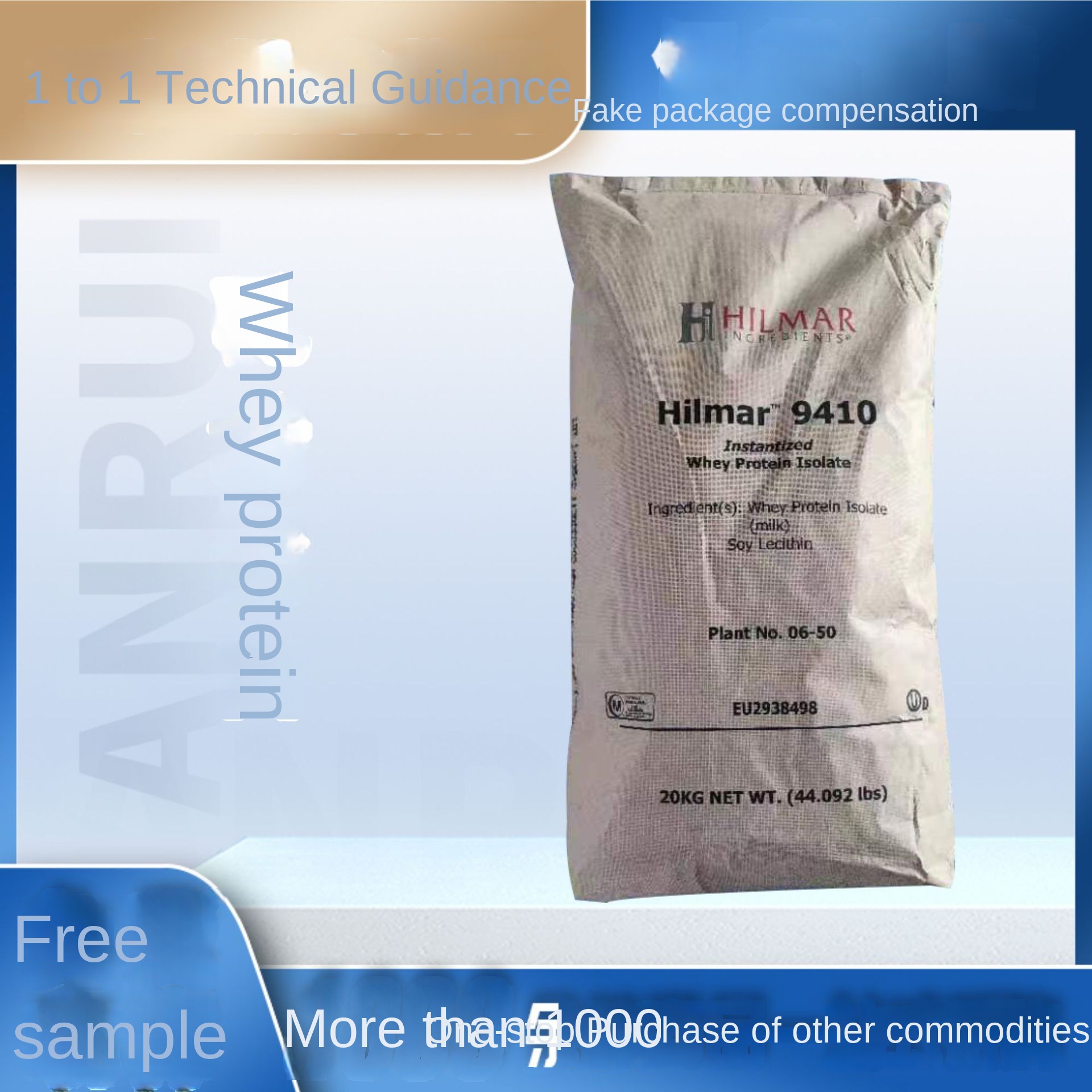Hilma Whey Protein Isolate Powder WPI90 Food Grade Nutritional Fortifier Soy Lecithin For Improved Bone Density Model 9410 Spot