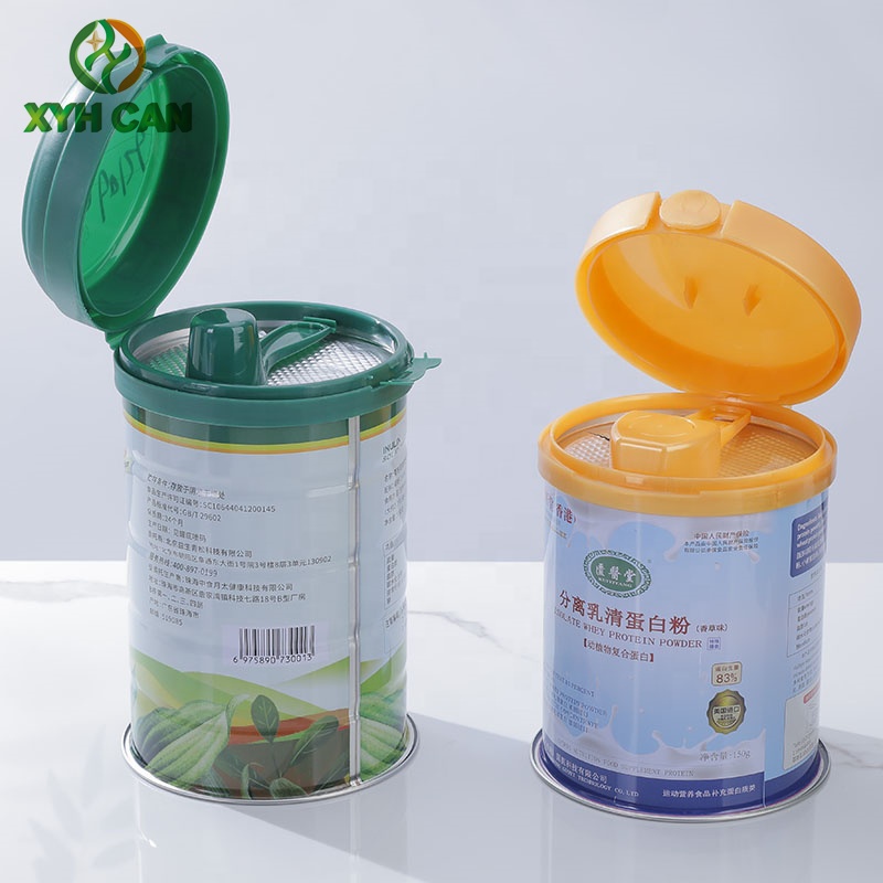 Food-Grade Round Tin Cans with CMYK Printing 150g-1kg Packaging Protein Powder Milk Powder Oil Candy 250g 500g Metal Tin Jars