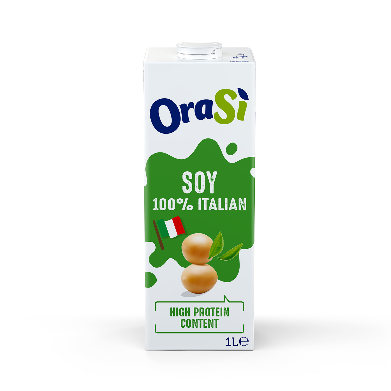 OraSi Plant Based Soy Drink 100% Italian High Protein Content 1 Liter 12 Units