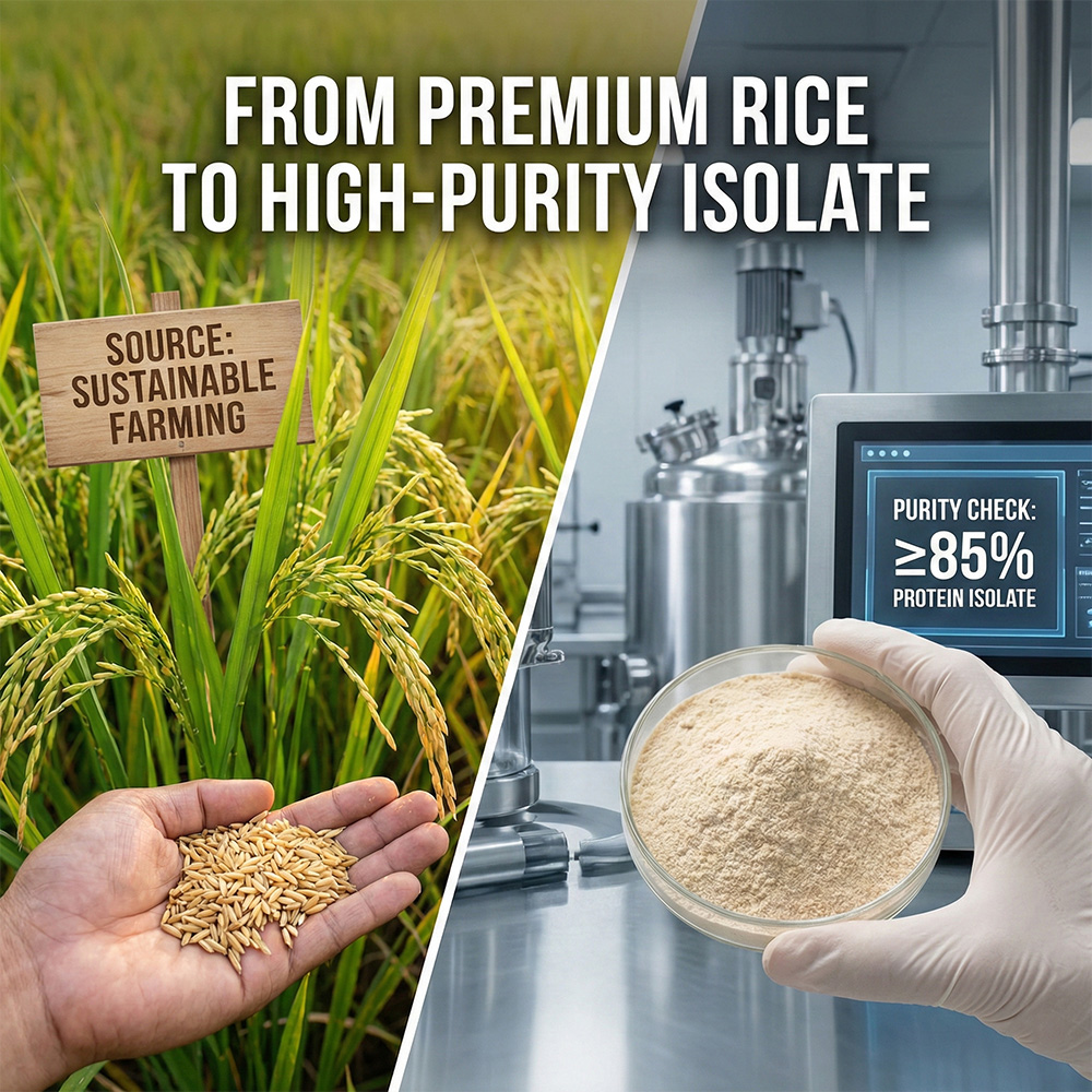High Purity Natural Rice Protein Extract Powder 1kg 80%-90% Protein Content Water-Soluble Health Food Grade Extraction Planting