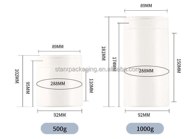 Factory Wholesale Food Grade Sport Nutrition Jar Custom Protein Powder Can and Containers
