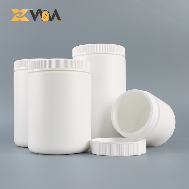Large-Capacity HDPE White Plastic Protein Powder Milk Powder Cans Supplements 600ml 700ml 2500ml for Liquid Medicine Liquid