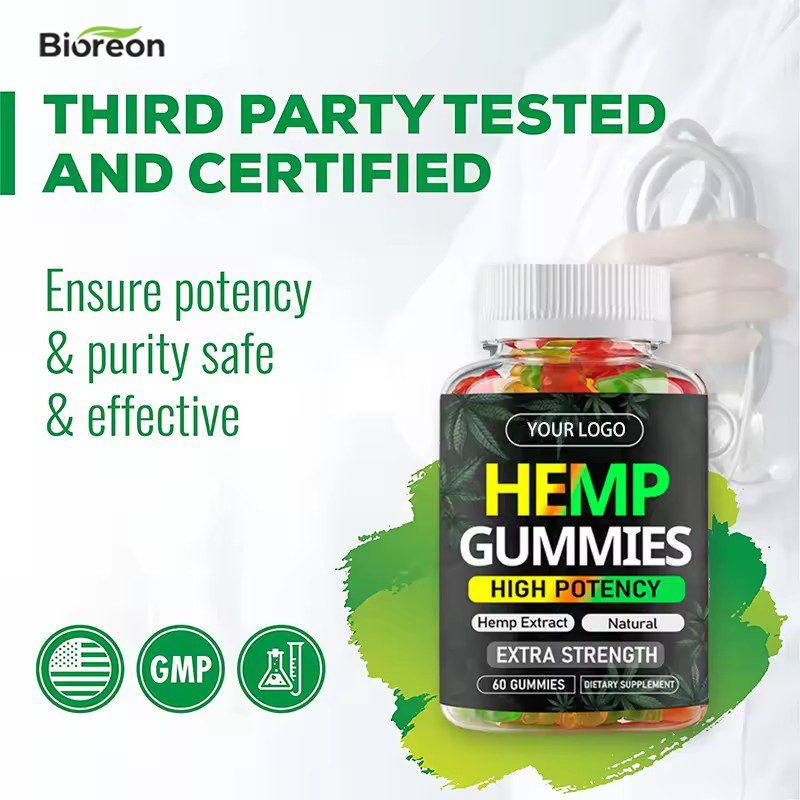 OEM ODM Private Label Organic Extract Extra High Potency Vegan Edible Bear Candy Relaxation Hemp Oil Hemp Gummies
