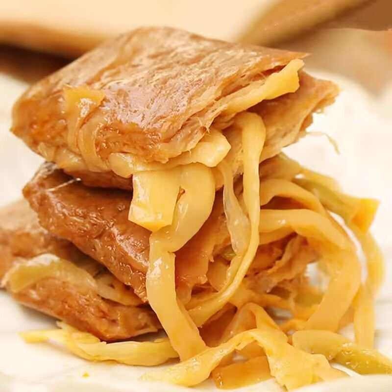 Hongxiangji Vegan Meat Wholesale Fried Semi-Soft Soybean Textured Vegetable Protein High Protein Direct Eat Dry Tofu Bag