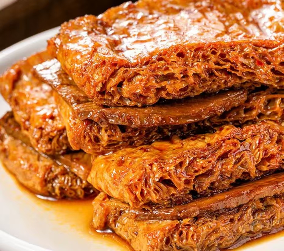 Hongxiangji Vegan Meat Semi-Soft Textured Vegetable Protein (TVP) Five-spice Fried 128g High Protein Bean Snack Dried Tofu