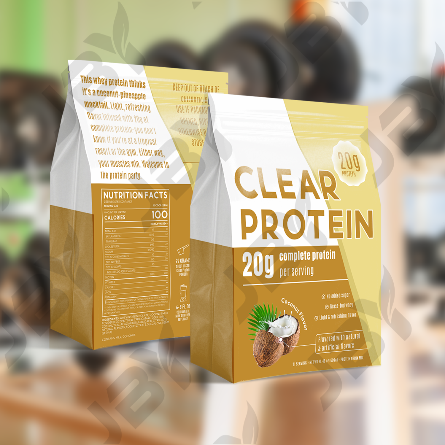 JBY Private Label Clear Protein Powder Coconut Flavor 20g Protein Grass-Fed Free Sugar Clear Whey Isolate Protein Powder