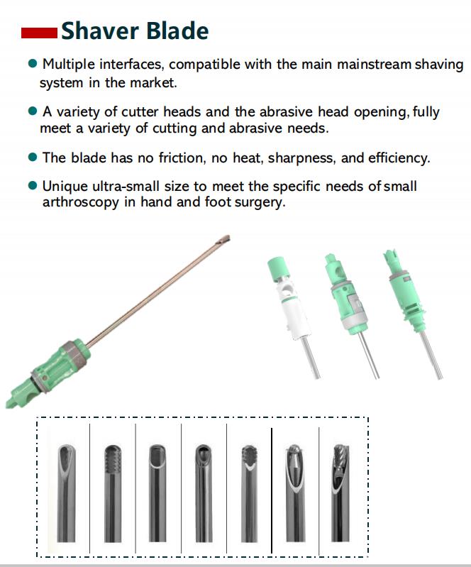 Disposable Arthroscopy Shaver Blade Metal Oem Manual Power Source Steel and Plastic Material for Arthroscopy Procedures