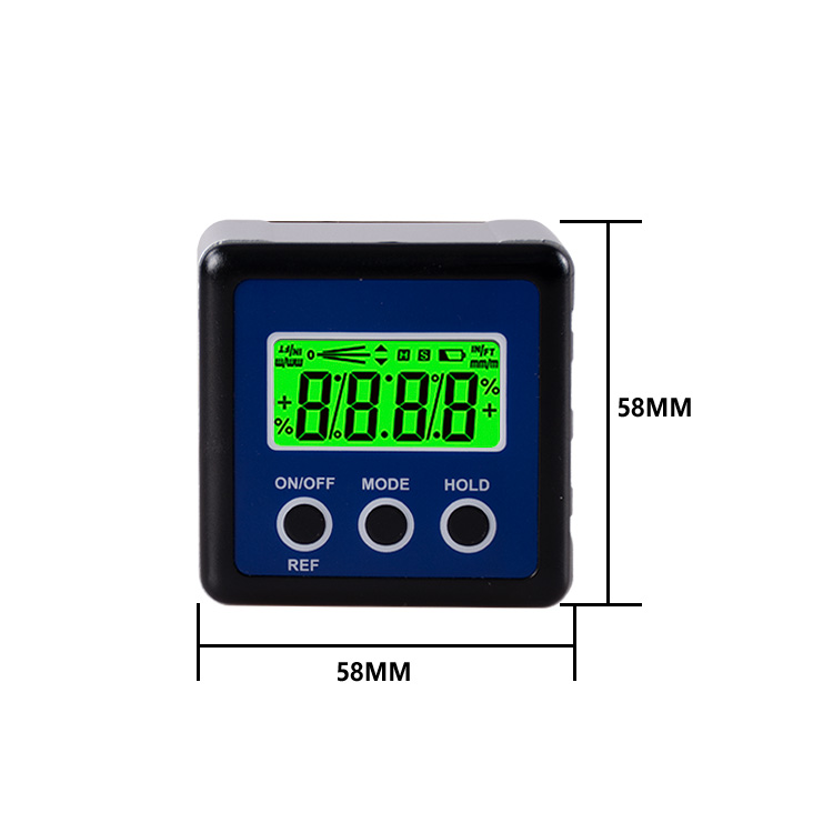 5.8cm Mini Aluminium Digital Spirit Level Industrial Grade Electronic Level Gauge for Household Convenient Level Instrument