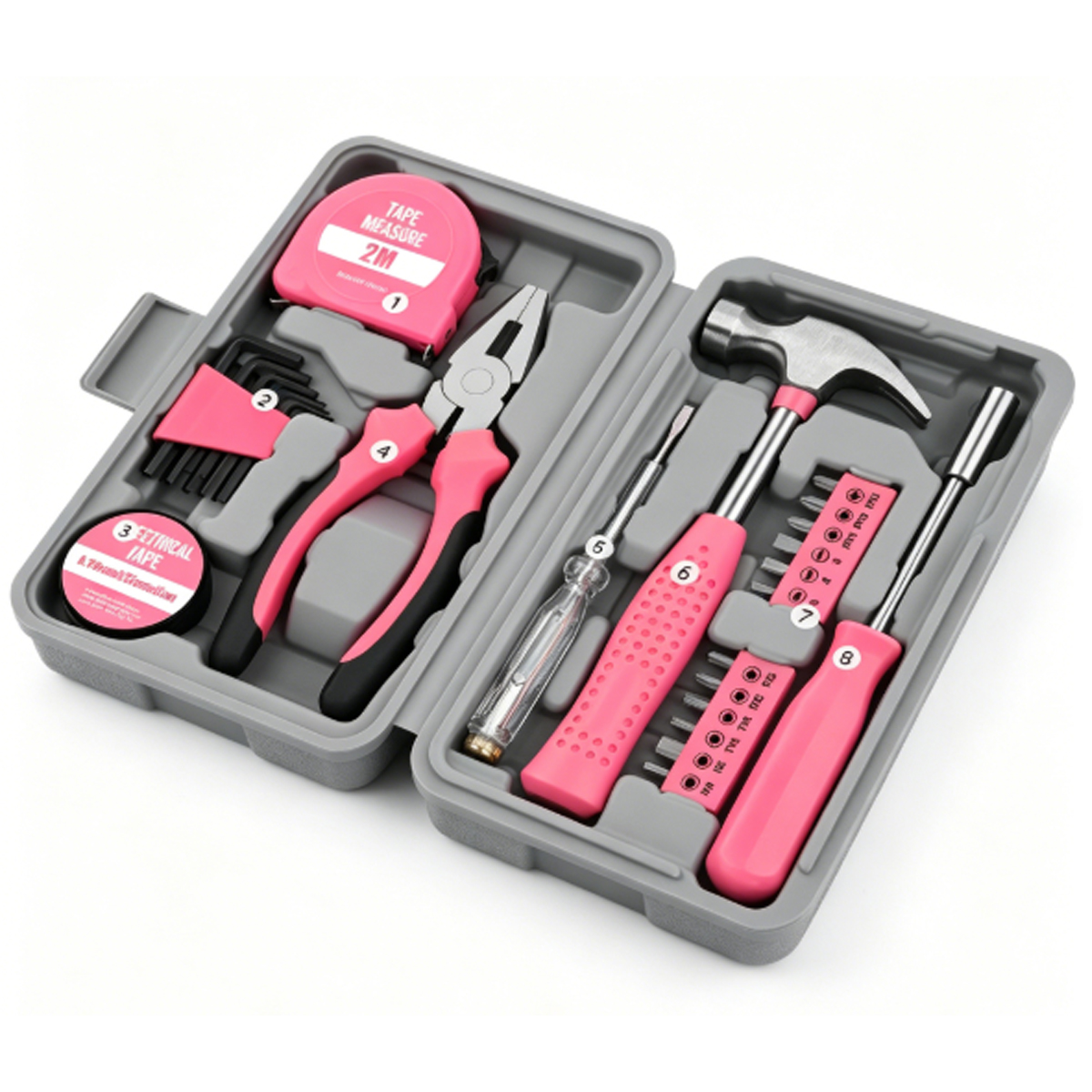 DIY &amp; Home Repair Tool Kit with Screwdrivers, Wrenches, Pliers-Protective Hard Case Included