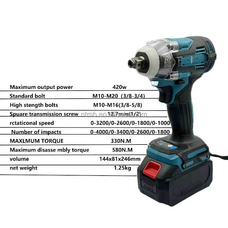 4-in-1 Cordless DIY Home Improvement Drill Set with Adjustable Torque Impact Socket Wrench Includes Hex Wrench Tool
