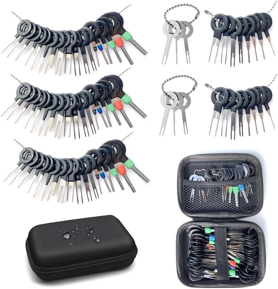 76Pcs Terminal Ejector Kit Pin Extractor Tool Set Release Electrical Wire Connector Puller Repair Key Removal Tools