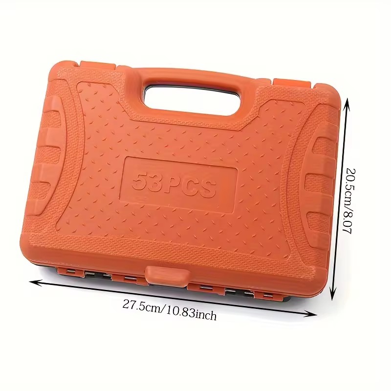 Advanced 53-Piece Toolbox Set for Home Work Life Maintenance Hand-Power Source Industrial Garden Use DIY Repair OEM Hard Case