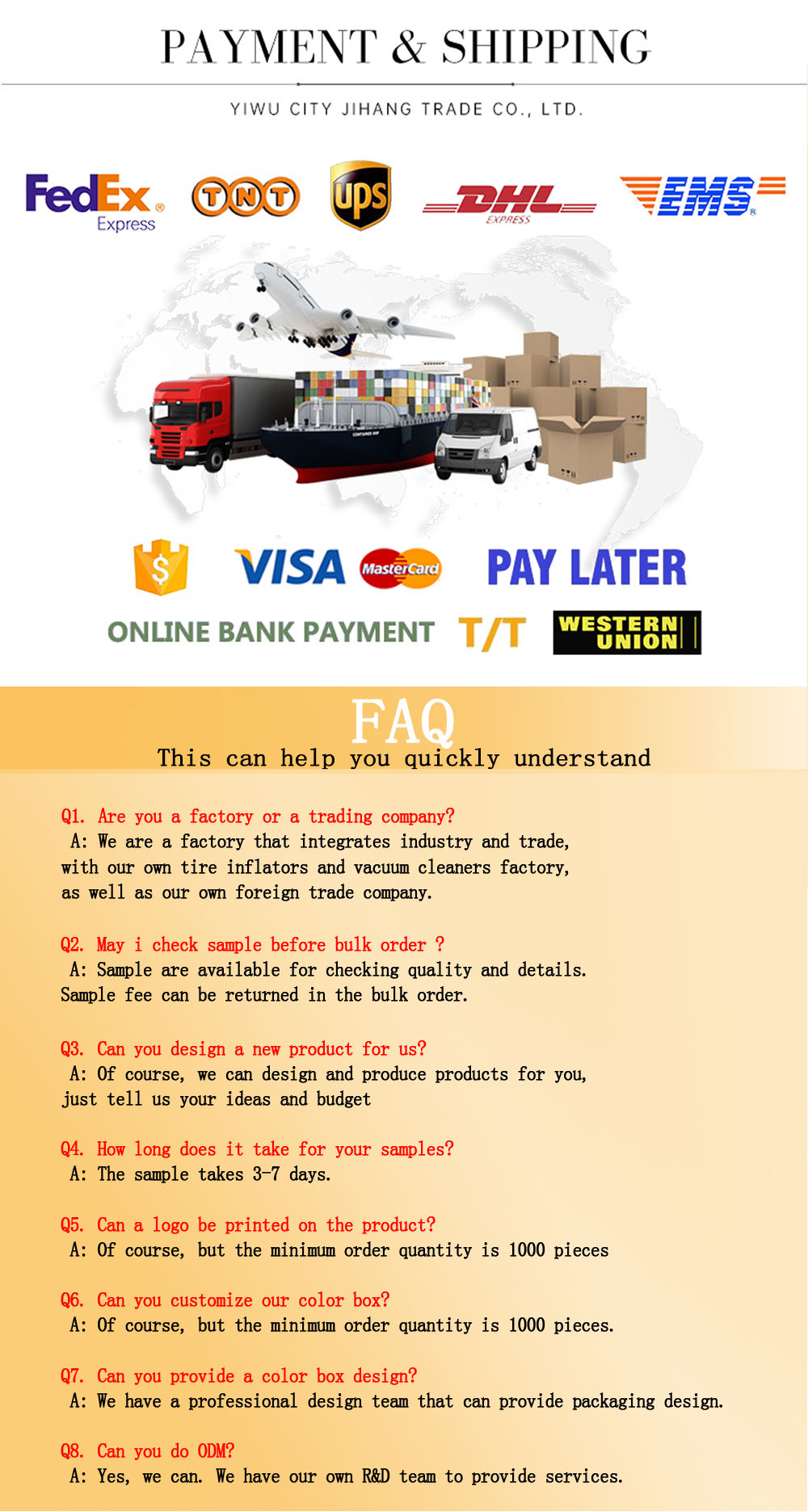 FAQ & Shipping Information