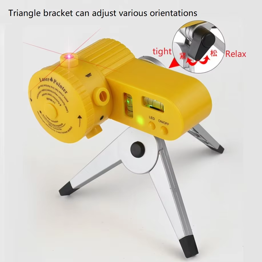 LV06 Laser Level Four in One Household Level Ruler, Laser Ruler with Rotatable Tripod and Wire Feeder