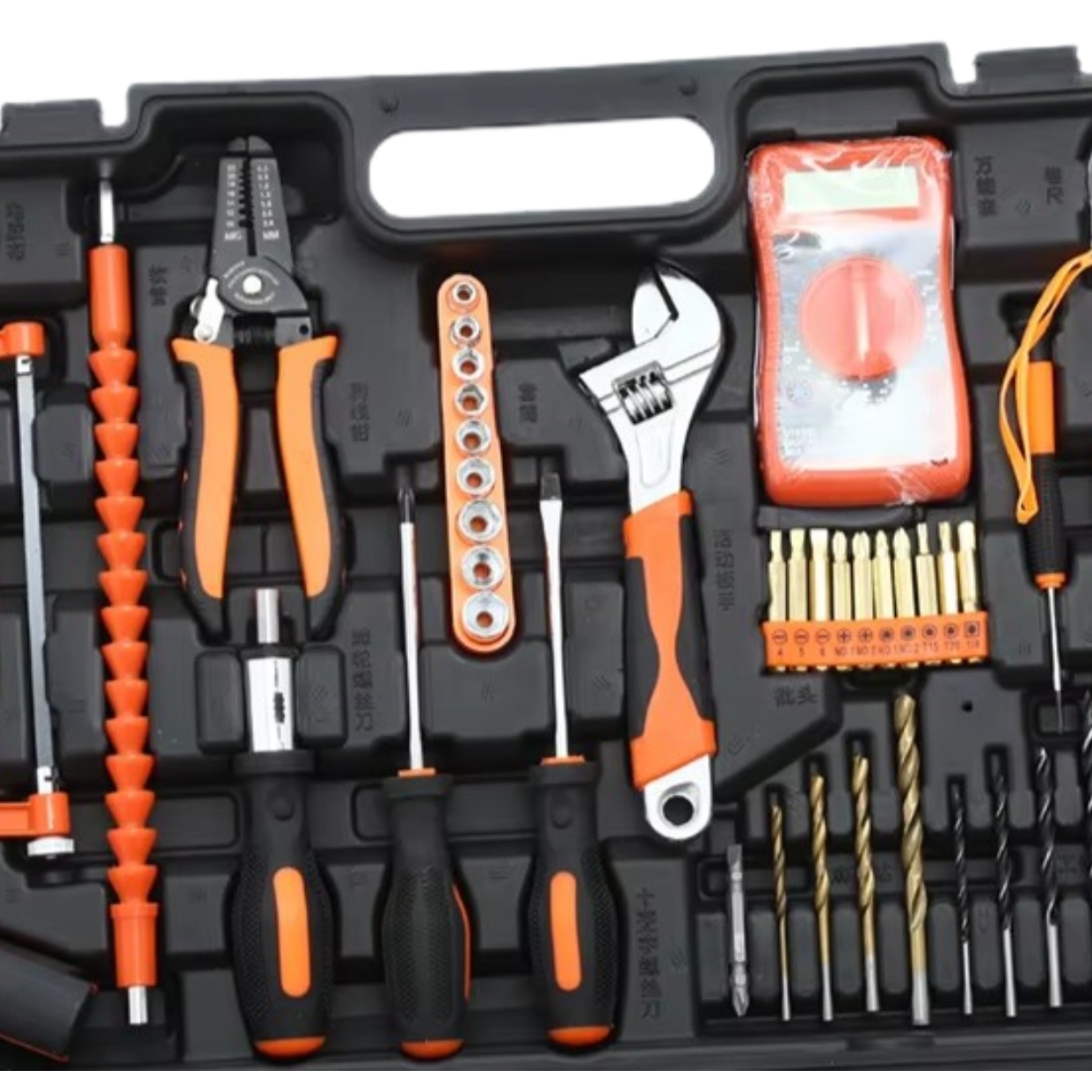 Durable Household DIY Tool Kit Set Complete Multi-Function Electrical Repair Carpentry Hardware Tools Carbon Steel Storage Case
