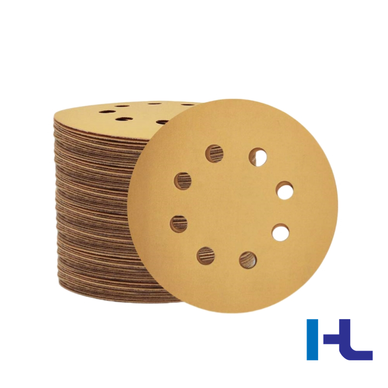 100mm 115mm 125mm 5inch 17holes Yellow Hook&Loop Sand Abrasive Ceramic Sanding Grinding Disc for Polishing Car, Vessel, Wood, Metal