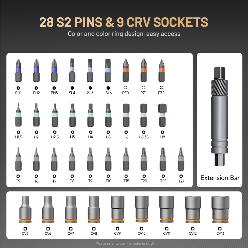 Multi-functional 40-in-1 Professional Ratchet Screwdriver Wrench 180 Swivel Head 45-Tooth Ratchet 8 Combination Modes DIY OEMODM