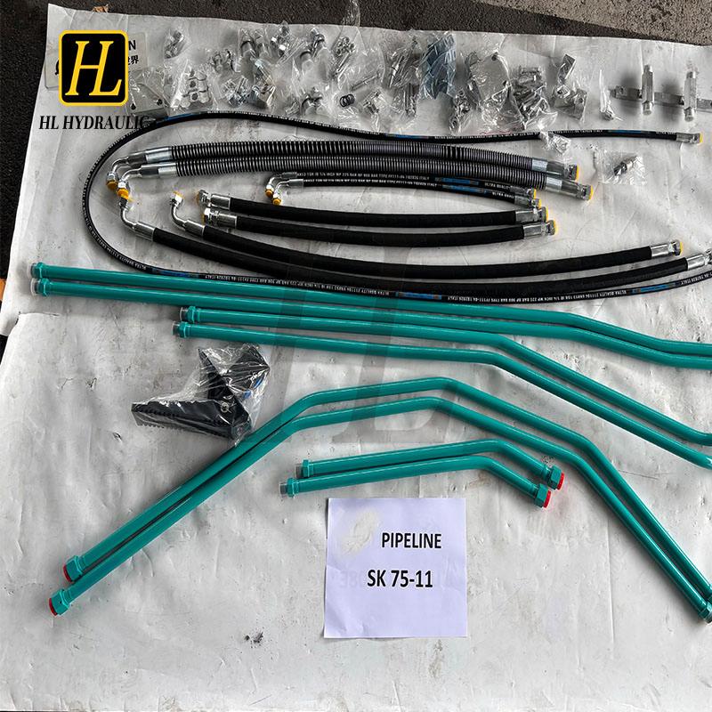 Sk75-11 Factory Direct Supply Excavator Hydraulic Breaker Pipeline Kits Original Hole Direct Mount No Cutting Needed Hammer Hydraulic Circuit Accessory Parts