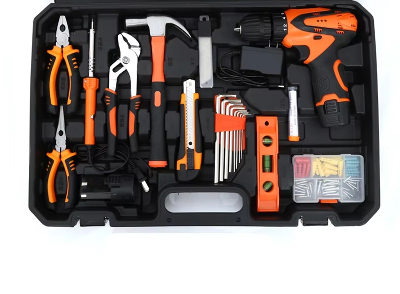 Durable Household DIY Tool Kit Set Complete Multi-Function Electrical Repair Carpentry Hardware Tools Carbon Steel Storage Case