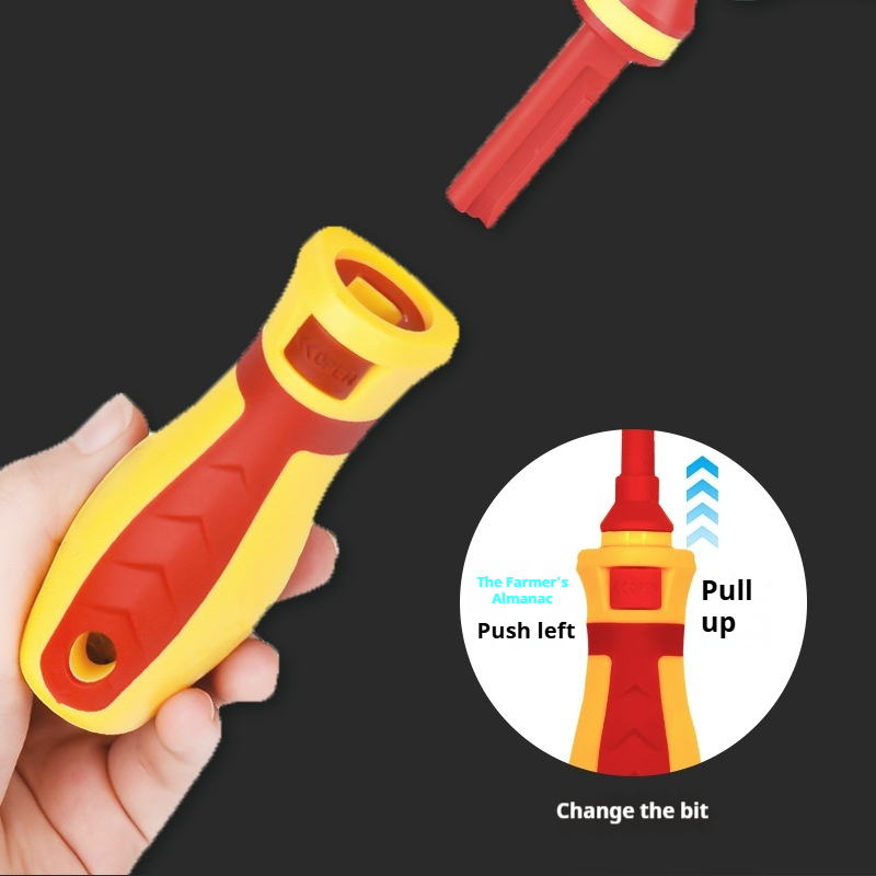1000V Insulated Electrician Screwdriver Kit Interchangeable Screwdriver Set with Magnetic Bit System for Electrical Safety Work