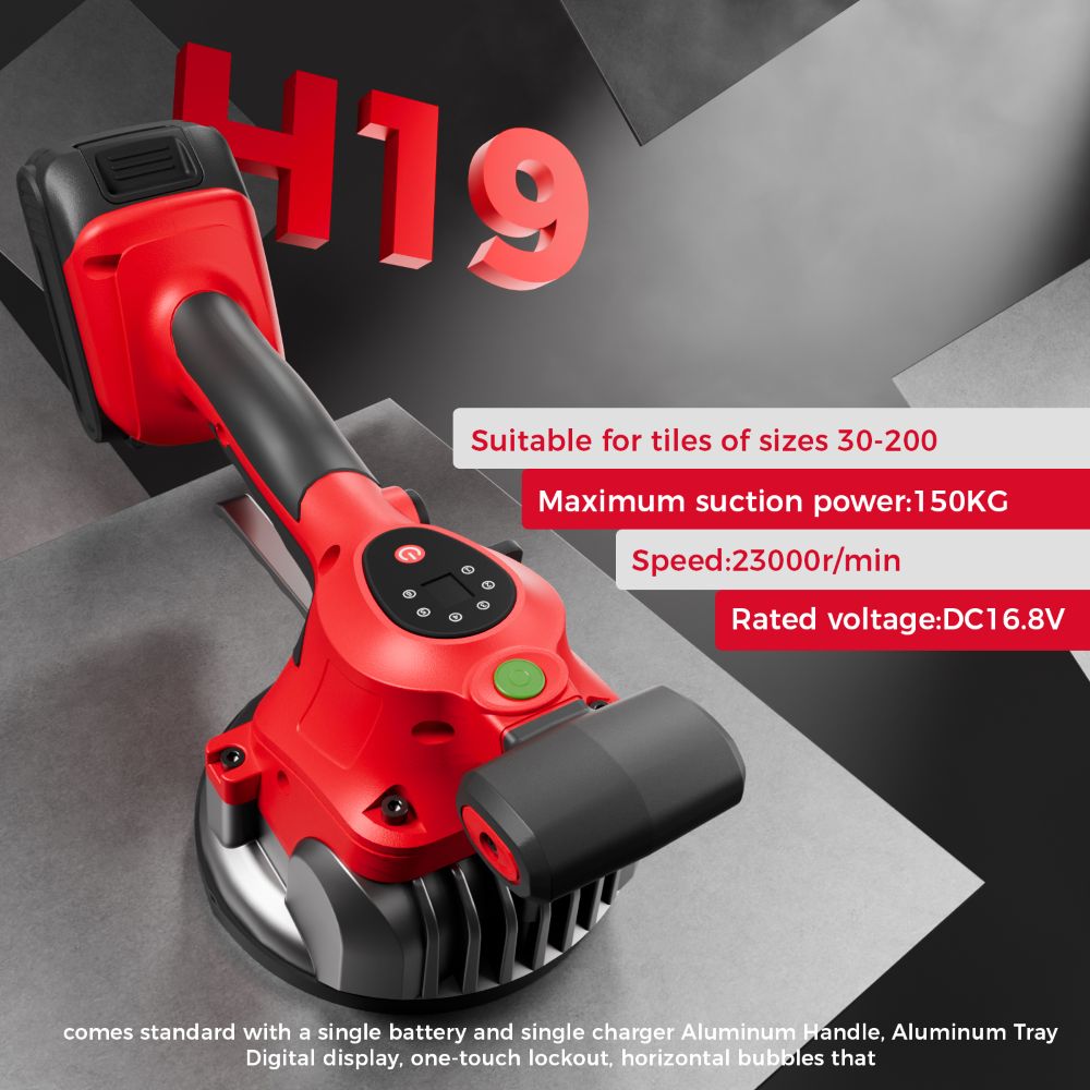 Tile Vibrating Leveling Machine Adjustable 6-Speed 16.8V Handheld Tile Vibration Paving Tool With Suction Cup