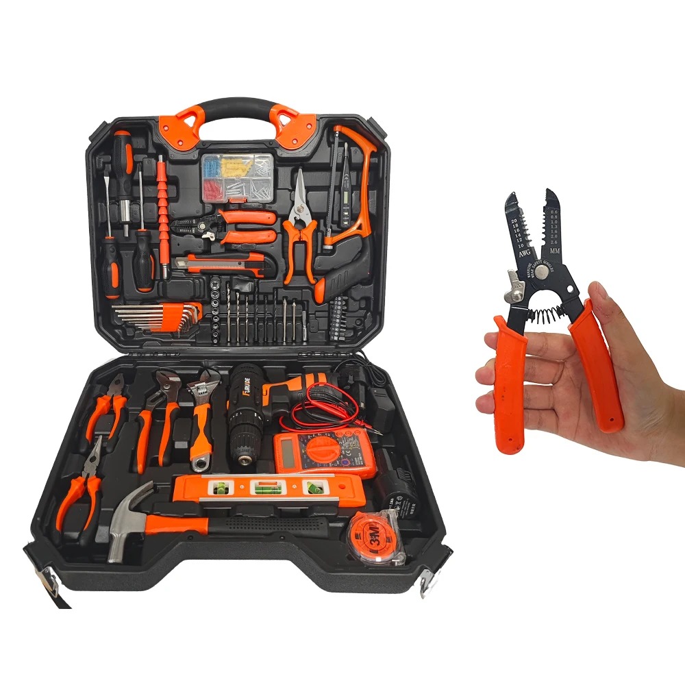 China Factory Household Tools Electrician Woodworking Repair Kit Power Tools Electric Drill Set