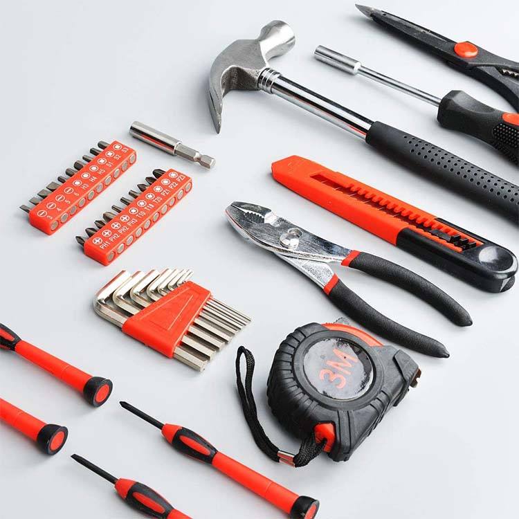 Home Repair Kit with Hard Case for Beginner-Friendly Hand Tool Set for Household Chores Emergency Fixes