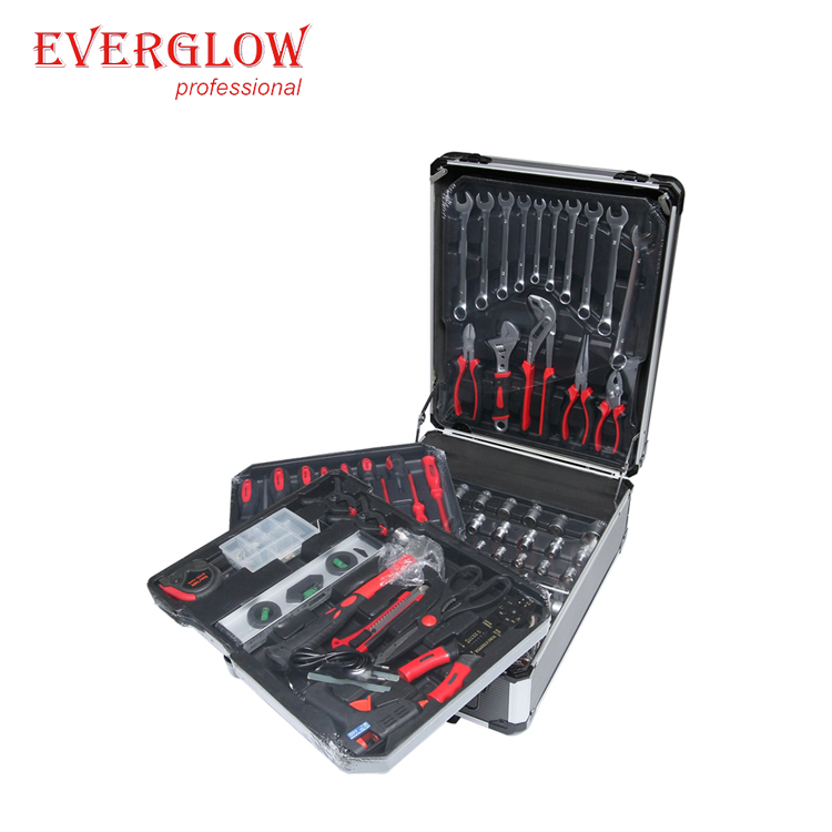 158pcs Professional Grade All-in-One Tool General Household Hand Tool Set Kit With Plastic Toolbox Electricians Tools For Gift