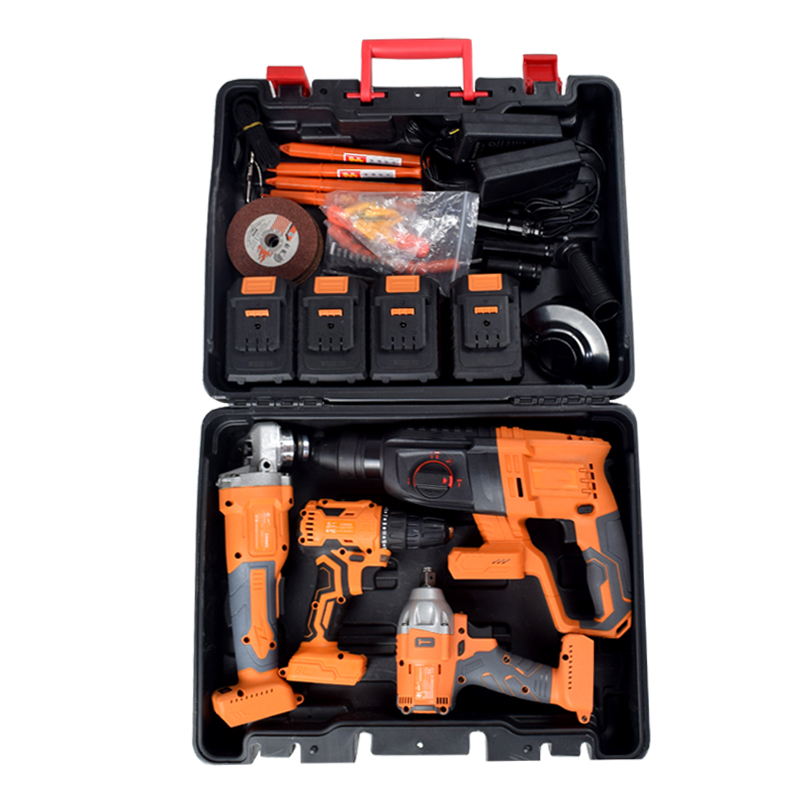 Portable Cordless Drill Set 4-Piece Brushless Lithium Tools Set Lithium Battery Power Tools Kit for Home Improvement