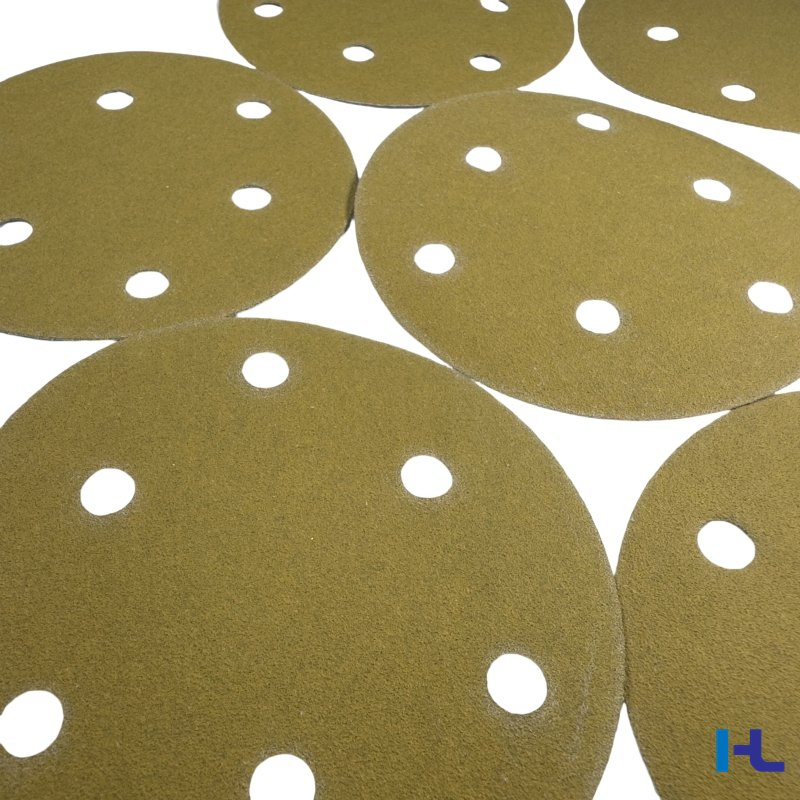 150mm 125mm 6hole 8hole Golden Yellow Abrasive Sand Sanding Disc Paper Like 3m 236u