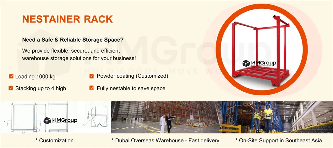 Logistics Warehouse Storage Stacking Adjustable Portable Pallet Tainer Rack System