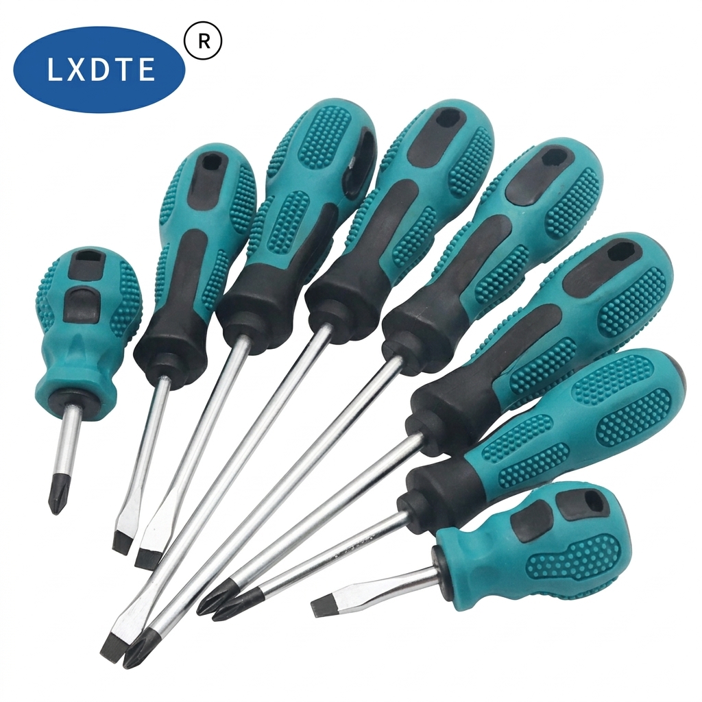 LXD 10Pcs Professional Screwdriver Set Phillips &amp; Flathead Chrome Vanadium Steel Magnetic Tip Home Repair Furniture Assembly Kit