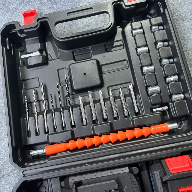 High-Power Lithium-Ion Cordless Impact Drill Set with Hard Case Multi-Functional for Car &amp; Home Repair OEM Customizable