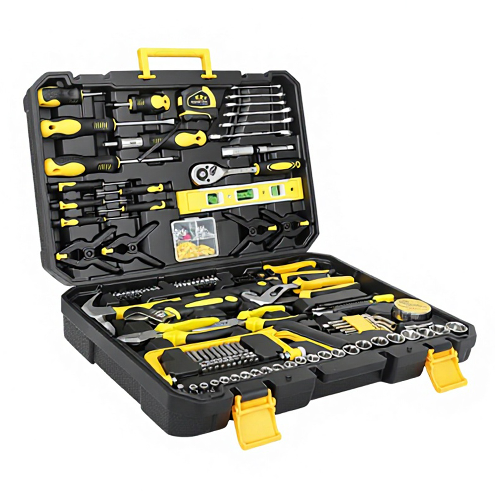 Multifunctional 198PCS DIY Carpentry &amp; Auto Repair Tool Set Hand Operated Carbon Steel Tool Kit