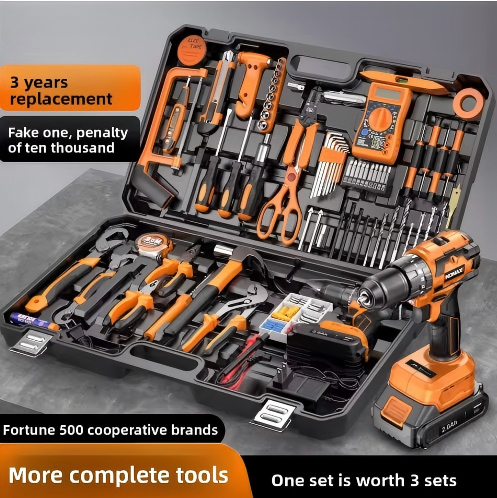 Cordless Drill Kit | All-Purpose Hardware Repair Tools | Car &amp; Electrician Tool Combo Home Electric Tool Set