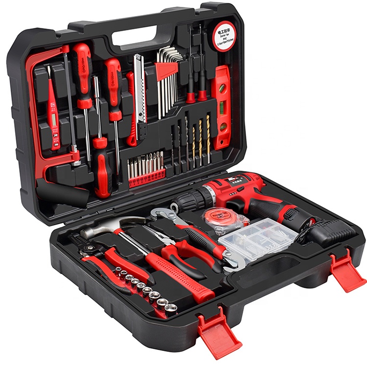 KAFUWELL P2982A 109pcs Cordless Drill Tool Set for Home Repair and DIY Double Speed Cordless Power Tool Set