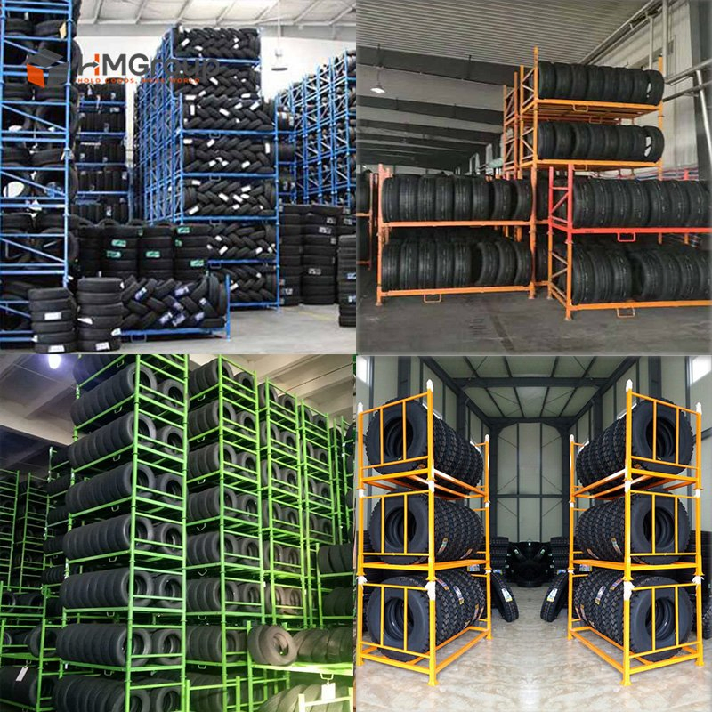 Heavy Duty Stacking Detachable Portable Steel Truck Tire Rack Storage System