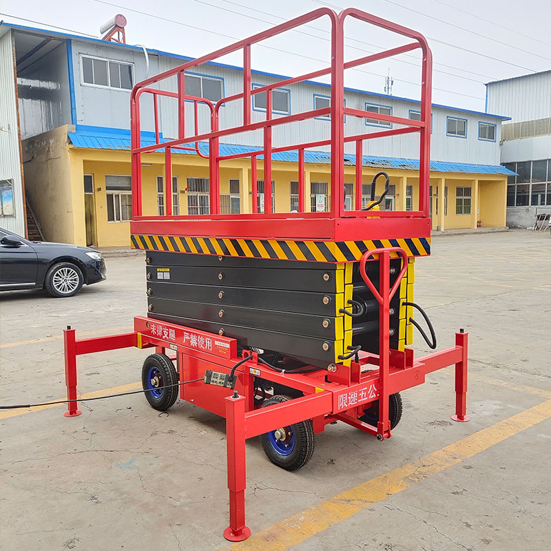 Mobile Scissor Lift with Extended Platform for Two Workers