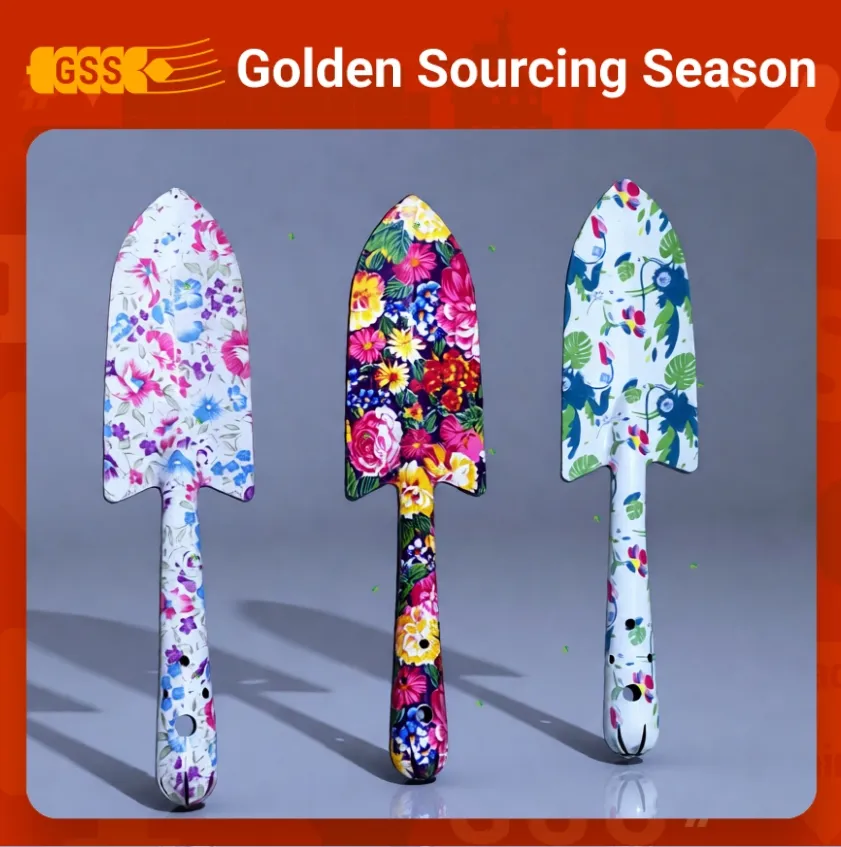 Household Garden Hand Tool Sets Potted Landscape Kits Iron-Made Colorful Printed for Kids