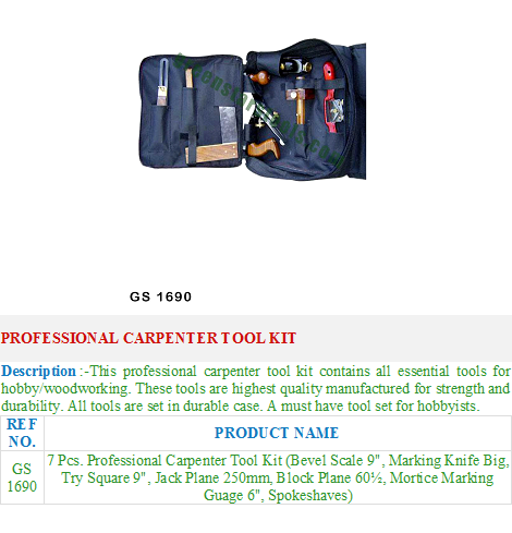 Professional Carpenter &amp; Jewelry Repair Tool Kit GS 1690 by GREEN STARS SA PVT LTD for Hobby &amp; Wood Working