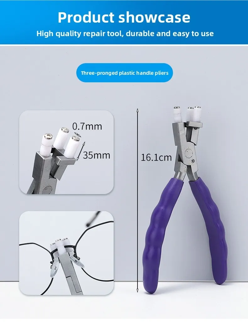 Multi - Function Eyeglass Repair Rubber Handle Tool Set Detail 2