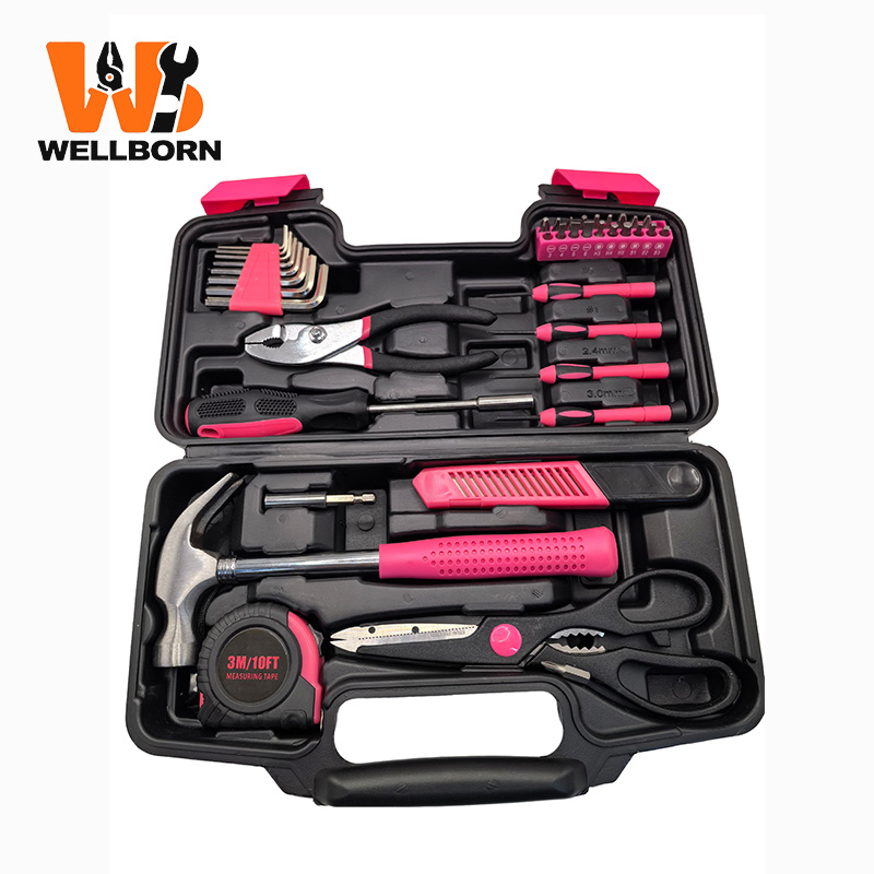 39PCS Pink Household Hand Tool Set Multi-Function Ladies DIY Repair Tool