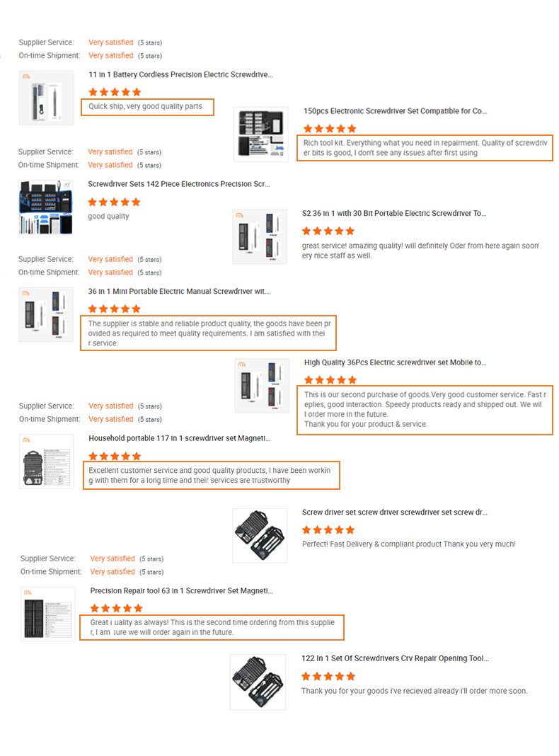 Verified customer reviews